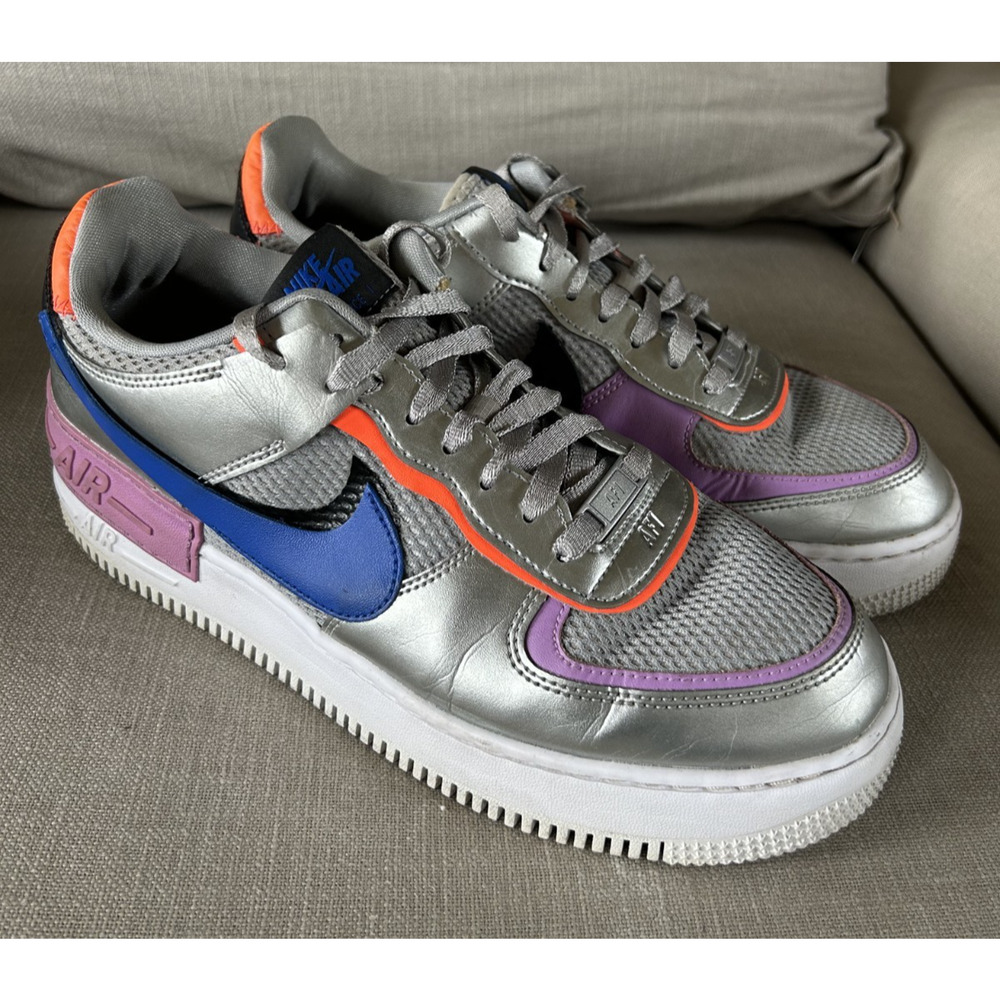 Nike Air Force 1 Shadow Silver Pink Blue Women's 11 / Men's 9.5